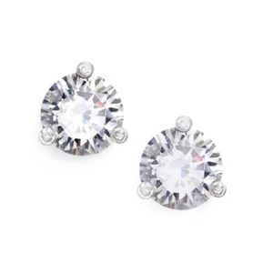 Kate Spade Rise & Shine Stud Earrings silver / clear 0.38”